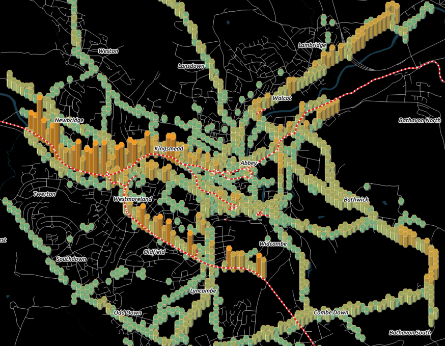 Cycling activities mapped